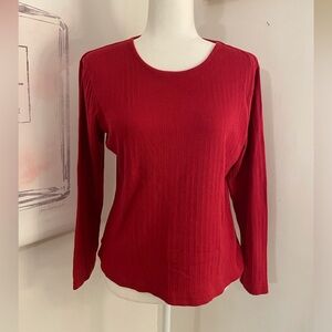 Croft & Barrow Long Sleeve Top Size MP Red
